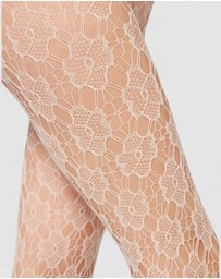 High Heel Jungle - Floral Fishnet Tights