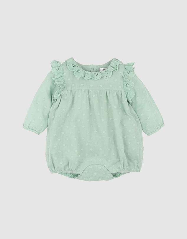 Bebe by Minihaha - Fern Dobby LS Romper - Babies