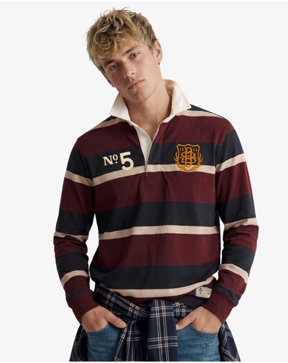 Superdry - Double Emblem Stripe Rugby