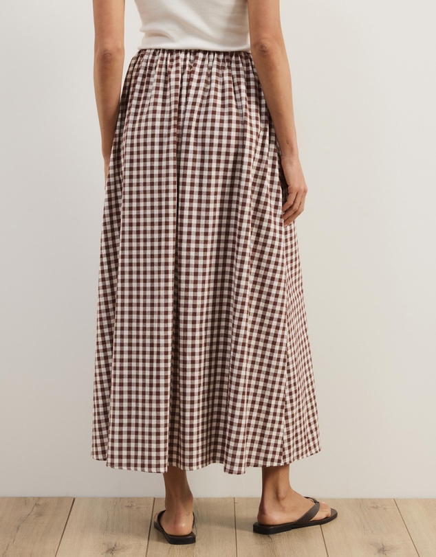 Atmos&Here - Lydia Gingham Midi Skirt