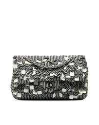 Pre-Loved by Azura Reborn - Pre-Loved chanel Striped Design Shoulder Bag with Chain Strap and Turn Lock Closure