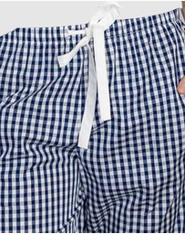 Sant And Abel - Women's Hepburn Gingham Navy Long PJ Pants