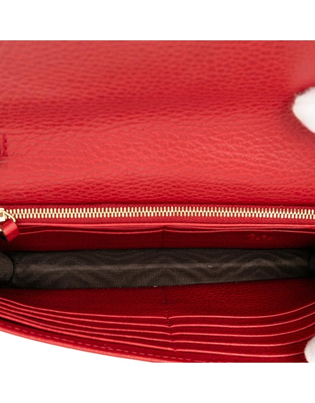 Pre-Loved by Azura Reborn - Pre-Loved Leather Interlocking G Dollar Wallet on Chain