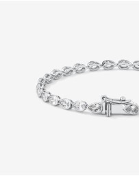 Michael Hill - Pear Shaped Cubic Zirconia Bezel Set Tennis Bracelet in Sterling Silver