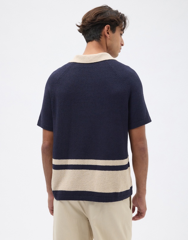 AERE - Organic Cotton Boucle Stripe Polo