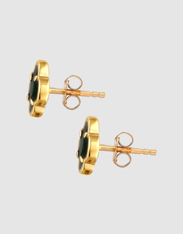 Kuzzoi - ICONIC EXCLUSIVE - Cloverleaf Stud Earrings in Gold-Plated 925 Sterling Silver