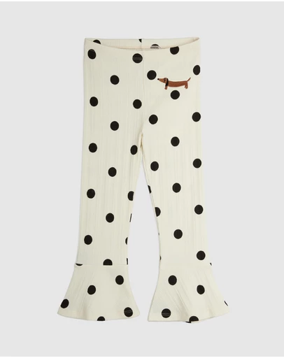 Mini Rodini - Dots Aop Dog Flared Trousers