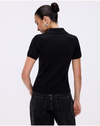 Minima Esenciales - Arlen Silk Blend Polo Knit Top