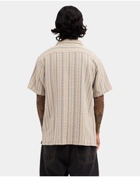 RVCA - Mens Vacancy Stripe Short Sleeve Shirt
