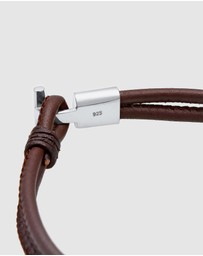 Kuzzoi - ICONIC EXCLUSIVE - Leather Cord Bracelet with Sterling Silver Hook
