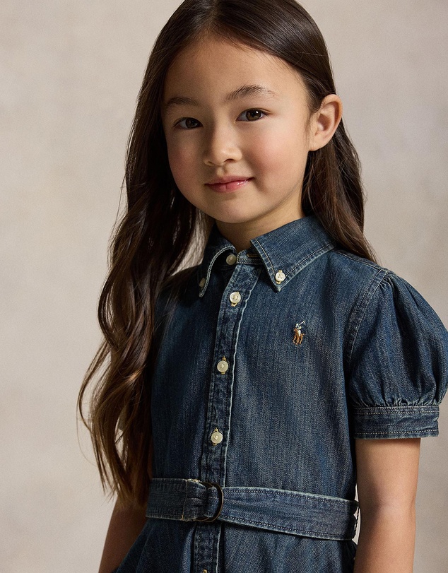 Polo Ralph Lauren - Belted Indigo Denim Shirt Dress - Babies-Kids