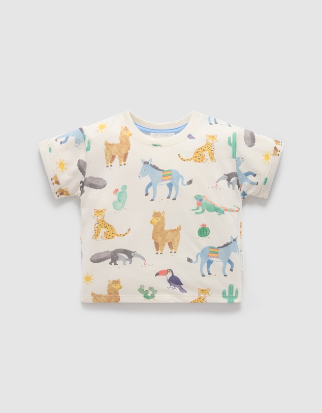 Purebaby - Animal Fiesta Relaxed Tee -Kids-Babies