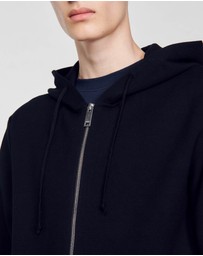 Sandro - HOME PATCH EN CUIR SWEAT CARDIGAN