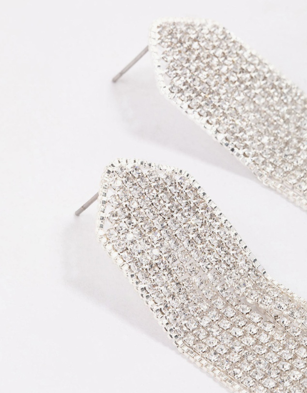 Lovisa - Silver Multi Chain Pointed Drop Earrings