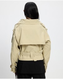 Lioness - Blanc Cropped Trench Coat - ICONIC EXCLUSIVE