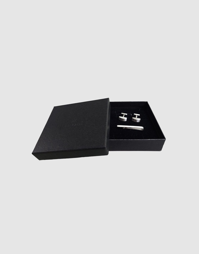 Kuzzoi - ICONIC EXCLUSIVE - Jewellery Set Tie Clip Cufflinks Basic in 925 Sterling Silver