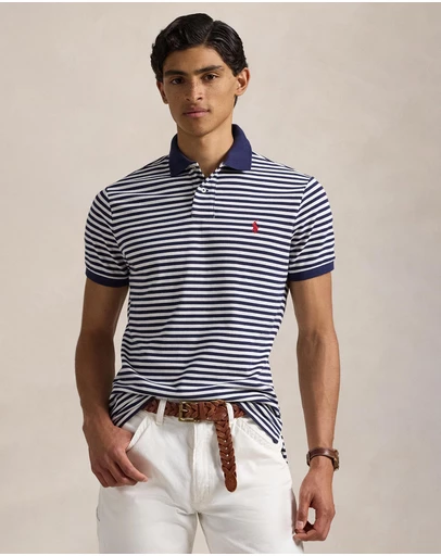 Polo Ralph Lauren - Custom Slim Fit Striped Mesh Polo Shirt