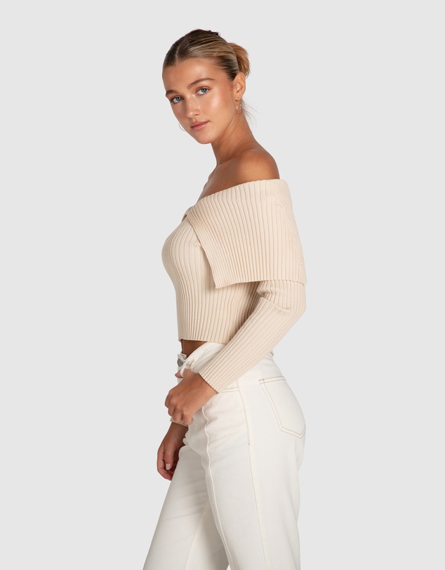 Belle & Bloom - More Than Words Collared Knit Top