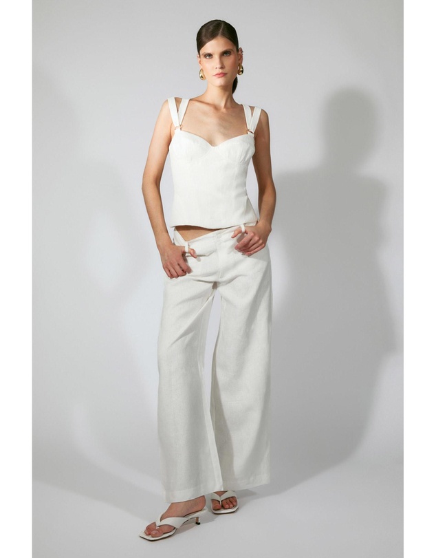 Bardot - Serafina Linen Mid Rise Pant