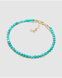 Elli Jewelry - Bracelet Women Layer Howlite Gemstone Beads 925 Sterling Silver Gold Plated