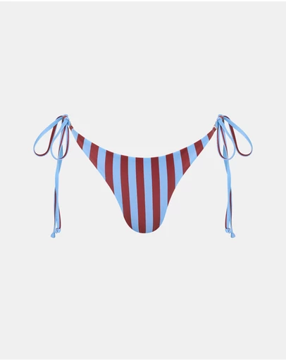 Sol Sana - Eclipse String Bikini Bottom Burgundy Stripe