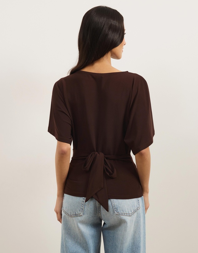 Atmos&Here - Amara Jersey Tie Back Short Sleeve Top
