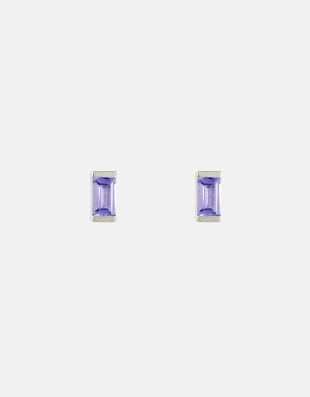 Kirstin Ash - Baguette Birthstone Studs December - Tanzanite