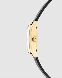 Ted Baker - Coolly Gold-Tone 34mm Black Embossed Leather Watch