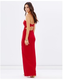 SKIVA - Strapless Evening Dress with Split