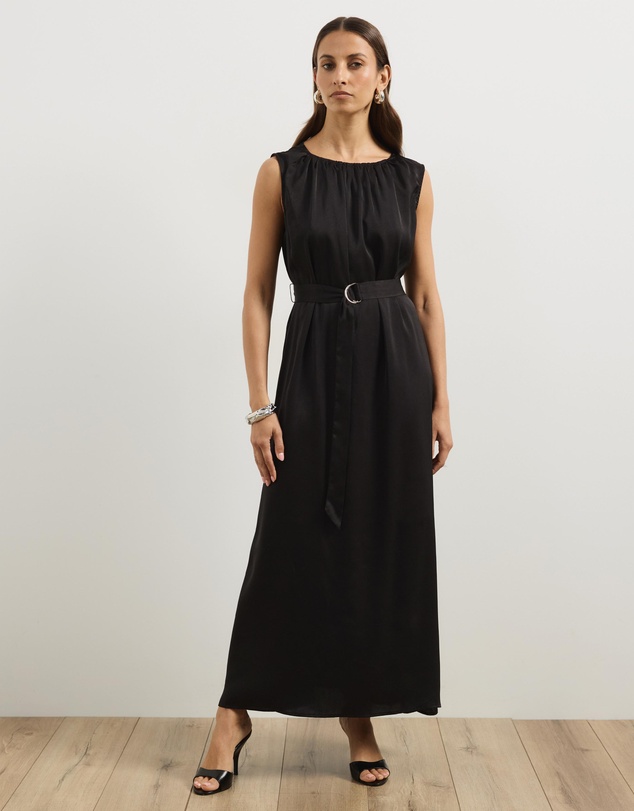 Atmos&Here - Juni Satin Sleeveless Midi Dress