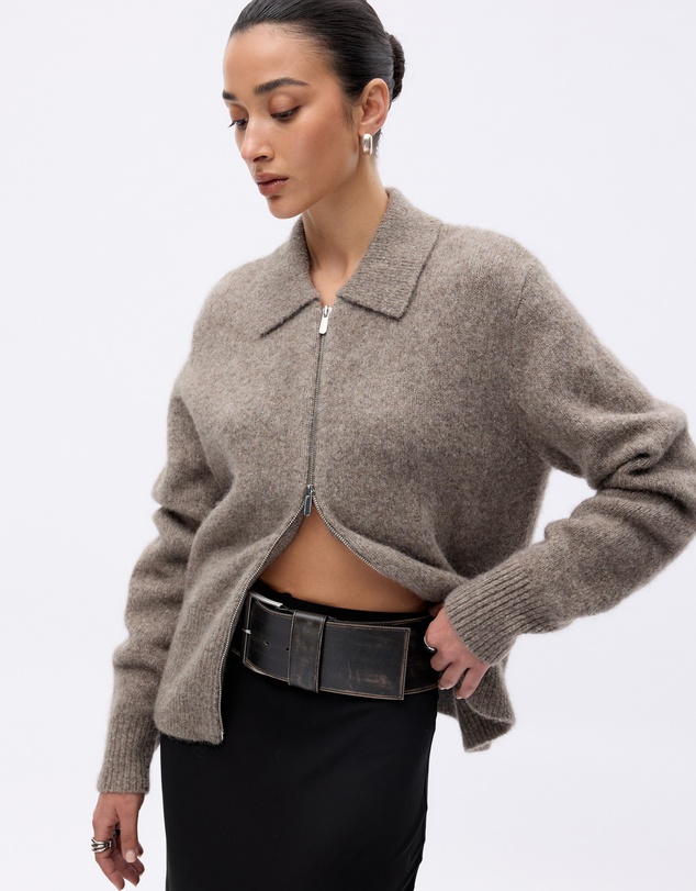 Minima Esenciales - Joryn Alpaca Wool Zip Cardigan