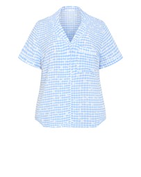 City Chic - Kitty Check Print Pyjama Shirt