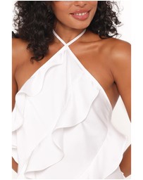 Petal & Pup - Valery Halterneck Mini Dress - White