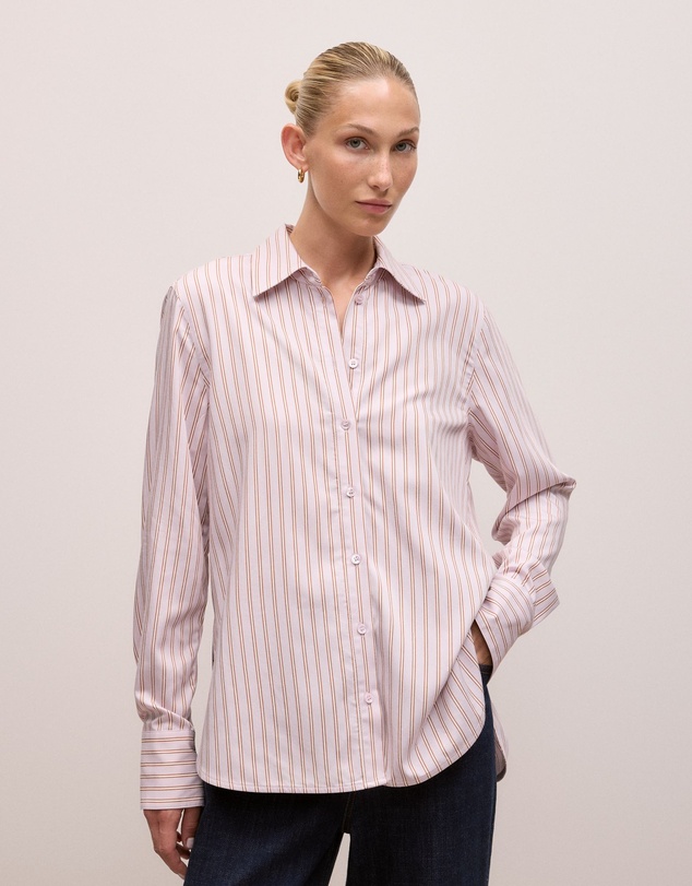 Trenery - Double Stripe Long Sleeve Shirt in Lilac