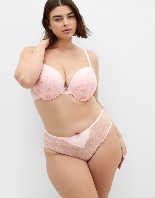 City Chic - Plus size Martine Uplift Bra - pink icing