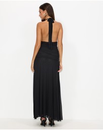 Dazie - Topaz Mesh Halter Maxi Dress