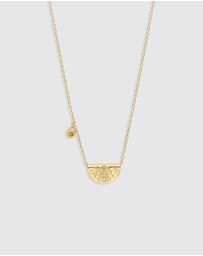 By Charlotte - Gold Lotus November Birthstone Necklace