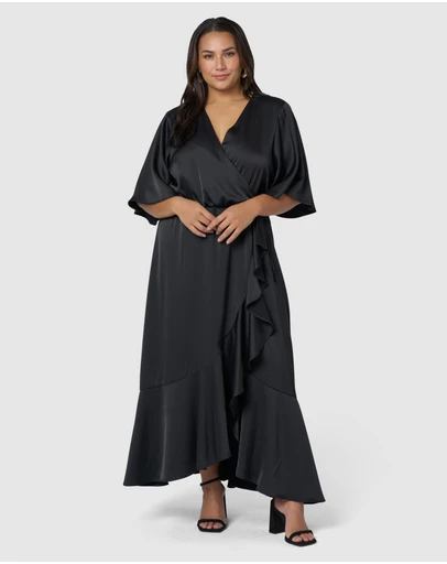 Pink Dusk by Curve Project - Smouldering Wrap Maxi Dress