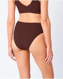 UNE PIECE - High-Waisted Crinkle Cut Bikini Bottom
