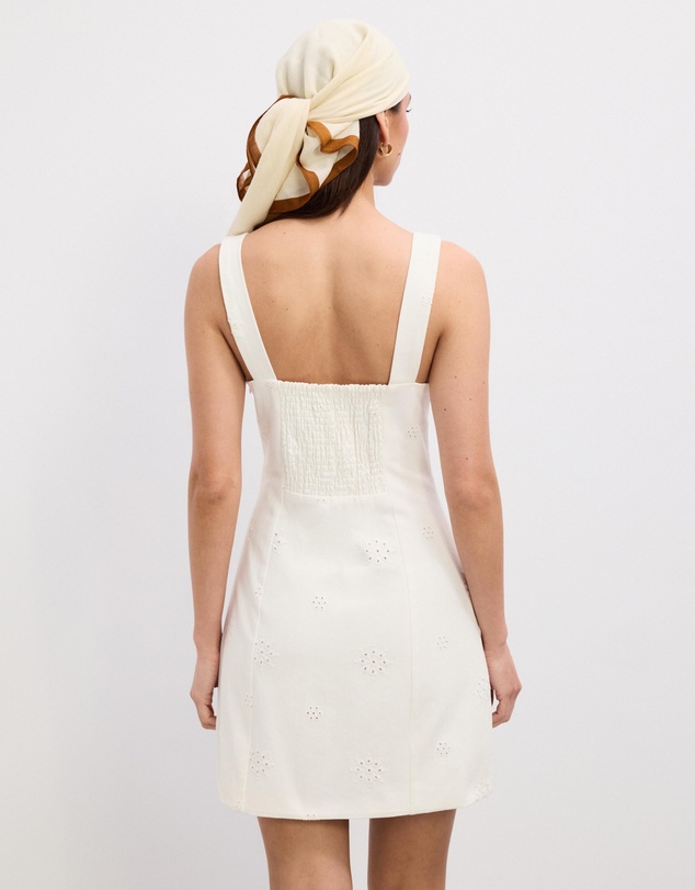 The Fated - Twill Broderie Mini Dress
