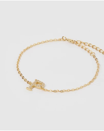 Izoa - Crystal Letter P Bracelet