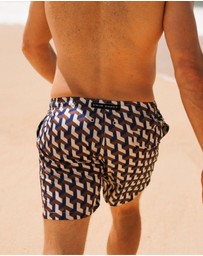 Swim Shady - Cobalt Geo Swim Shorts