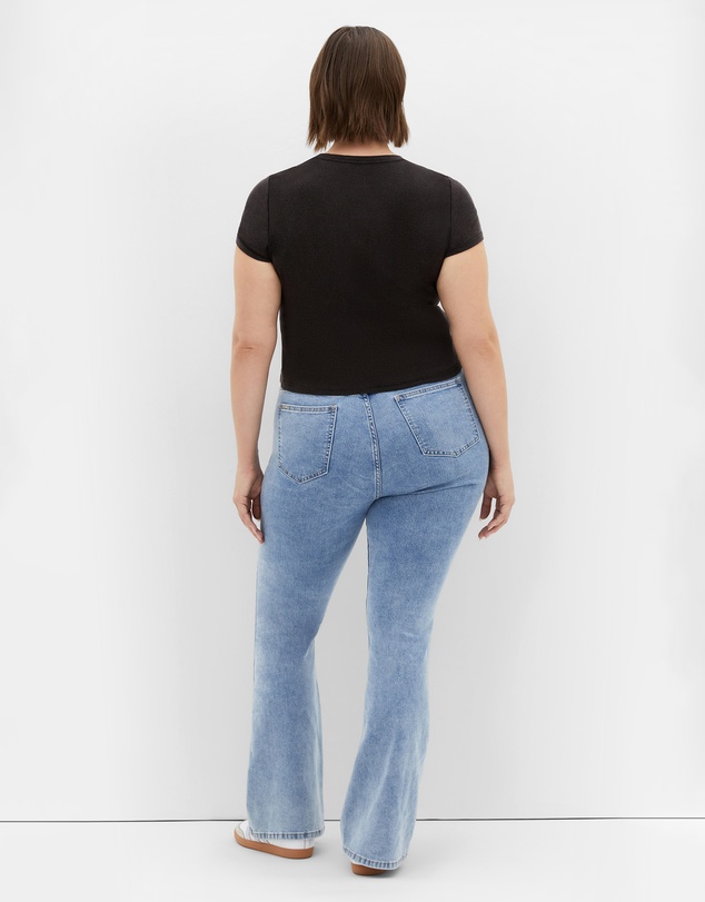 City Chic - Micro Blue Print Wash Tee