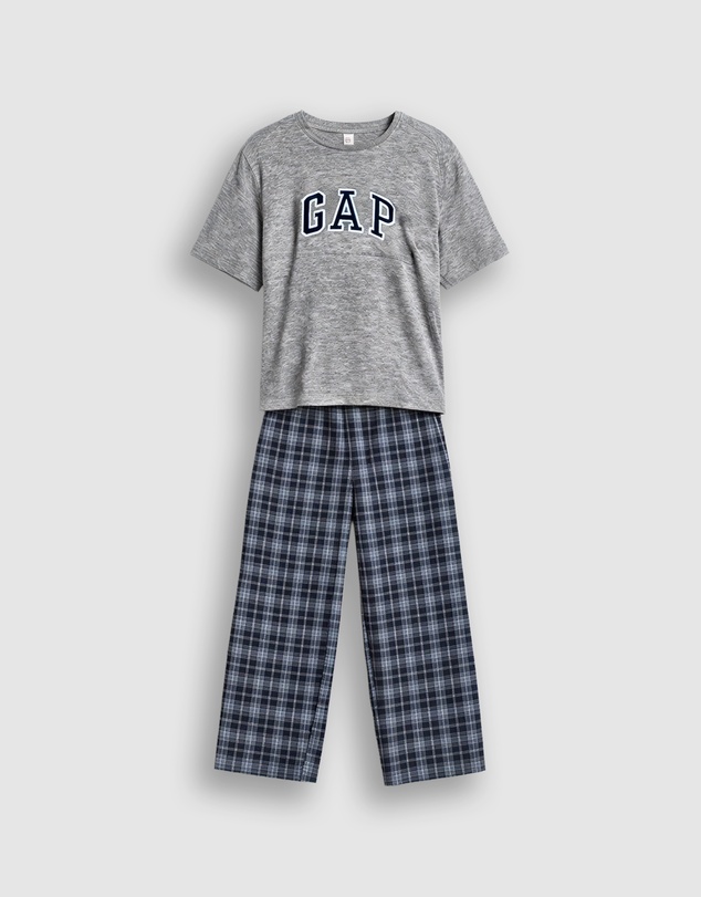 GAP - French Exclusive SS Logo Plaid Pyjama Set - Kids-Teens