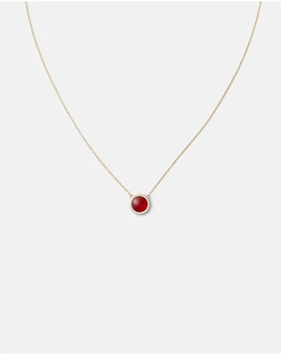 Daniel Wellington - Audrey Necklace Red Agathe