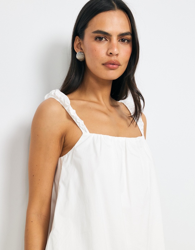 AERE - Maris Shirred Cotton Mini Dress