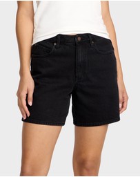 Volcom - Womens Stoned Boyfriend Long Denim Shorts