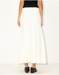 Dazie - Driftwood Fluted Linen Blend Maxi Skirt