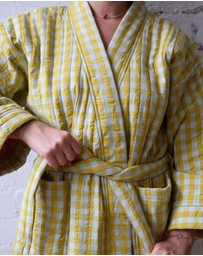 Mosey Me - Citrus Seersucker Quilted Robe