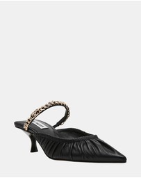 Steve Madden - Small-Talk Black Leather Heels